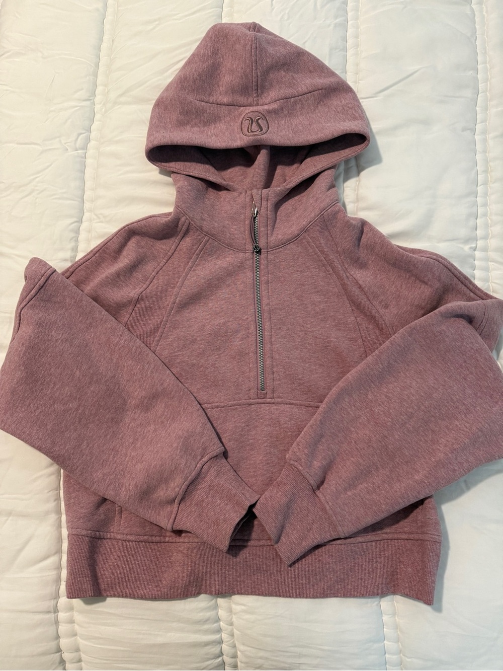 Lululemon oversized scuba Half-Zip Hoodie in heathered Mauve. Size XS/S!